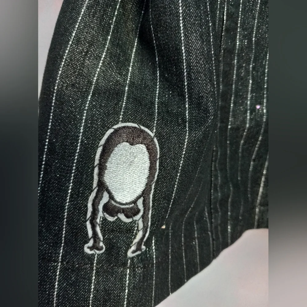 Wednesday Addams custom Rage pinstriped trench coat- SOLD@hosted store - Picture 2 of 16